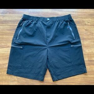 LIBIN Mens Black 5 Zip Pocket Style Lightweight Shorts Bottom Sz XXL